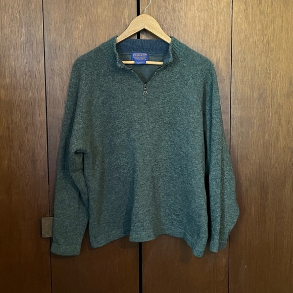 Pendleton 1/4 Zip Green Medium Pull Over. Sheep’s Wool, Acrylic and Cotton - Picture 1 of 3